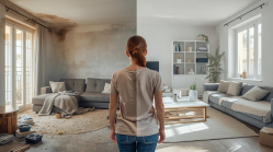 Person bei der Kontrolle einer gepflegten Immobilie im Innenbereich